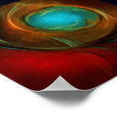 Blue Eye Moderne Abstrakte Kunst Cooles Muster #16 Poster (Ecke)