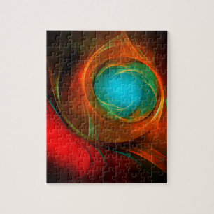 Blue Eye Moderne Abstrakte Kunst Cooles Muster #16 Puzzle