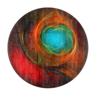 Blue Eye Moderne Abstrakte Kunst Cooles Muster #16 Schneidebrett