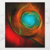 Blue Eye Moderne Abstrakte Kunst Cooles Muster #16 Weinetikett (Einzelnes Label)