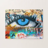 Blue Eye on Graffiti Wall Foto - Puzzle (Horizontal)