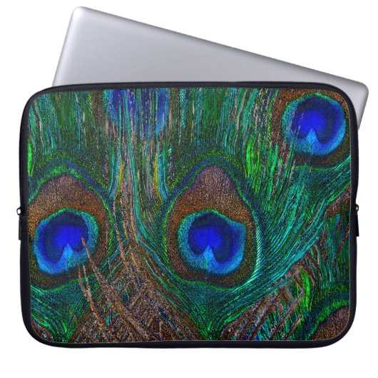 Blue Eye Peacock Feathers Stilvolle Dekoration Laptopschutzhülle (Vorderseite)