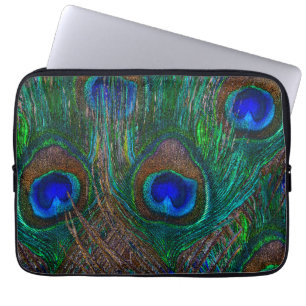 Blue Eye Peacock Feathers Stylish Decor Laptopschutzhülle