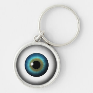 Blue Eyeball Cool Weiße Augen Premium Runder Schl Schlüsselanhänger