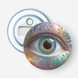 Blue Eyeball Fraktal Art Flaschenöffner