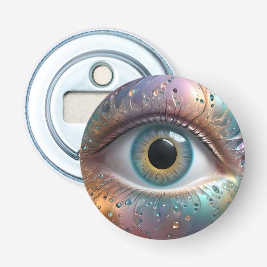 Blue Eyeball Fraktal Art Flaschenöffner (Vorderseite)