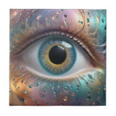 Blue Eyeball Fraktal Art Fliese (Vorderseite)