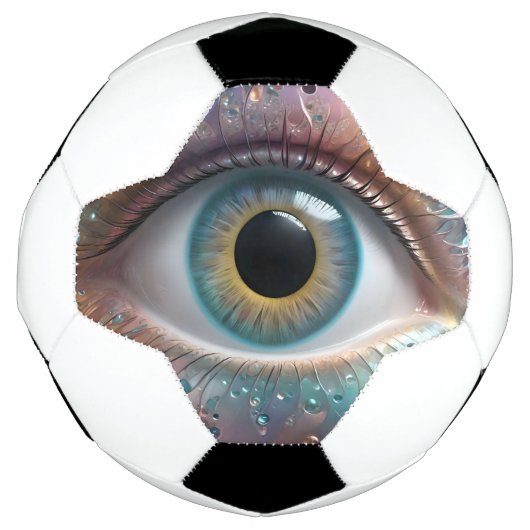 Blue Eyeball Fraktal Art Fußball (Vorderseite)