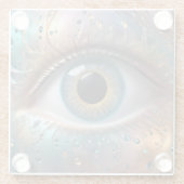 Blue Eyeball Fraktal Art Glasuntersetzer (Rückseite)