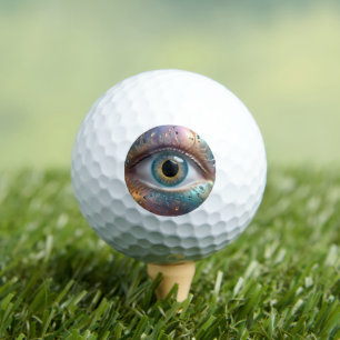 Blue Eyeball Fraktal Art Golfball