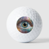 Blue Eyeball Fraktal Art Golfball (Vorderseite)