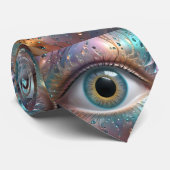 Blue Eyeball Fraktal Art Krawatte (Gerollt)
