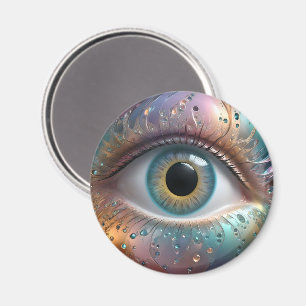 Blue Eyeball Fraktal Art Magnet