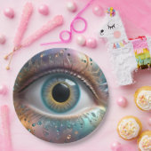 Blue Eyeball Fraktal Art Pappteller (Party)