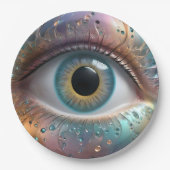 Blue Eyeball Fraktal Art Pappteller (Vorderseite)