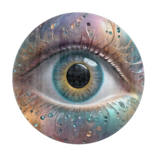 Blue Eyeball Fraktal Art Schneidebrett (Vorderseite)