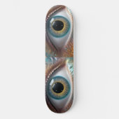 Blue Eyeball Fraktal Art Skateboard (Vorderseite)