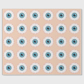 Blue Eyeball Pattern Halloween Bloodshot Eyeball Geschenkpapier (Flach)