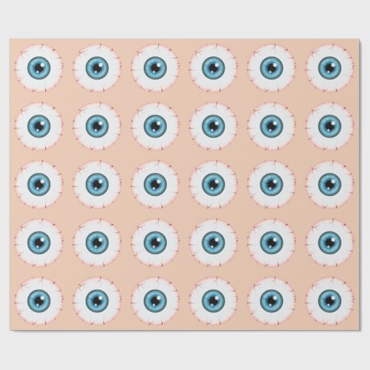 Blue Eyeball Pattern Halloween Bloodshot Eyeball Geschenkpapier (Flach)