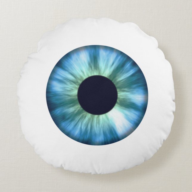 Blue Eyeball Round Pillow Rundes Kissen (Vorderseite)