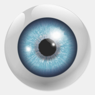 Blue Eyeball Runder Aufkleber