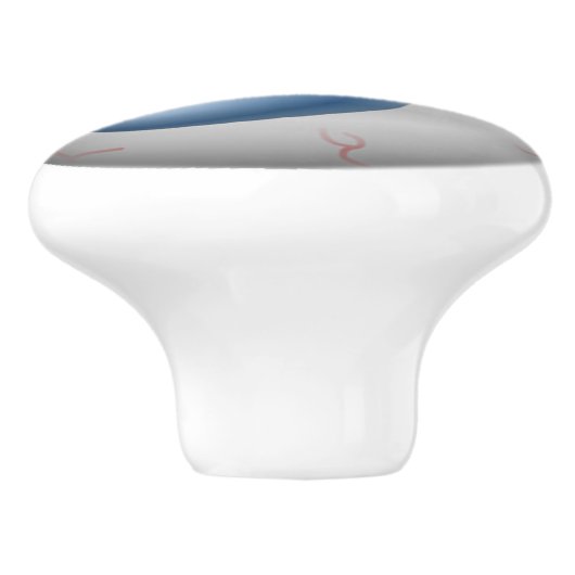 Blue Eyeball Zombie Drawer Knob Keramikknauf (Seitenansicht)