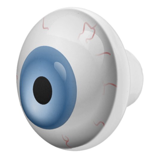 Blue Eyeball Zombie Drawer Knob Keramikknauf (Rechts)