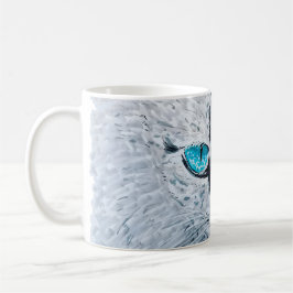 Blue Eyed Fluffy Cat Kaffeetasse