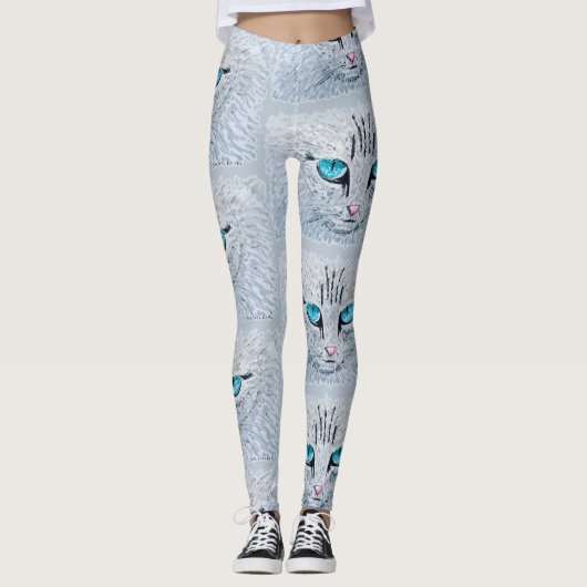 Blue Eyed Fluffy Cat Leggings (Vorderseite)