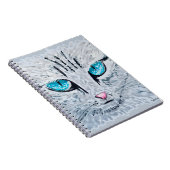 Blue Eyed Fluffy Cat Notizblock (Rechte Seite)