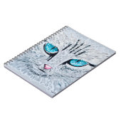Blue Eyed Fluffy Cat Notizblock (Linke Seite)