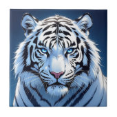 Blue eyed White Tiger Ai Art Fliese (Vorderseite)