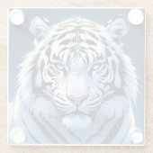 Blue eyed White Tiger Ai Art Glasuntersetzer (Rückseite)
