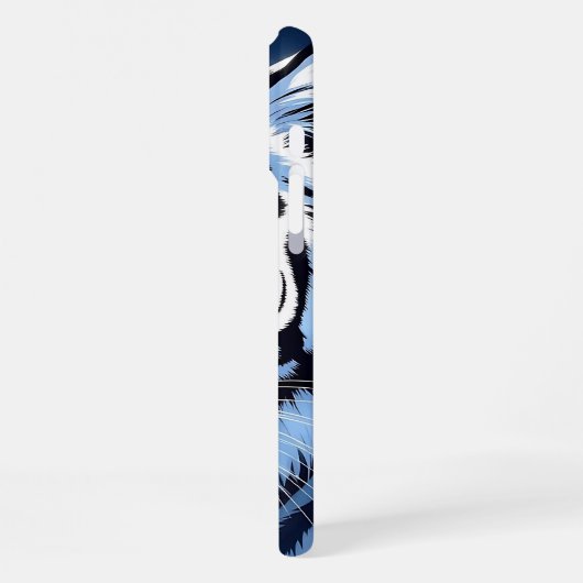 Blue eyed White Tiger Ai Art iPhone Hülle (Linke Seite)