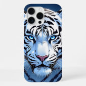 Blue eyed White Tiger Ai Art iPhone Hülle (Rückseite)