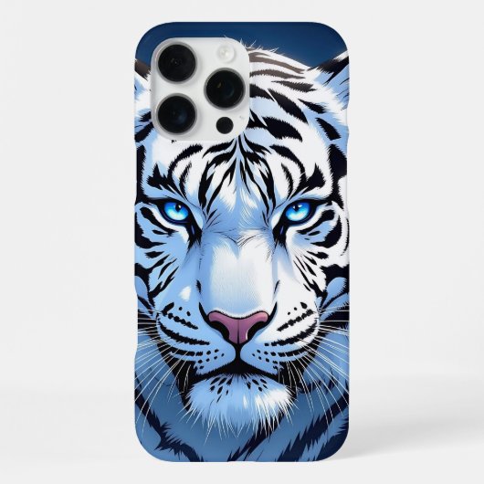 Blue eyed White Tiger Ai Art iPhone Hülle (Rückseite)