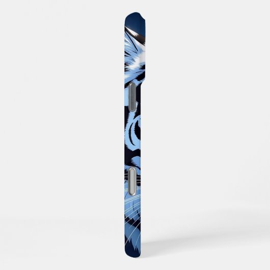 Blue eyed White Tiger Ai Art iPhone Hülle (Rechte Seite)