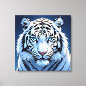 Blue eyed White Tiger Ai Art Leinwanddruck (Vorderseite)