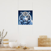 Blue eyed White Tiger Ai Art Poster (Küche)