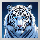 Blue eyed White Tiger Ai Art Poster (Vorne)