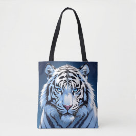 Blue eyed White Tiger Ai Art Tasche