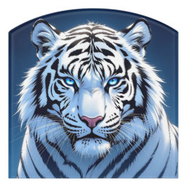Blue eyed White Tiger Ai Art Türschild
