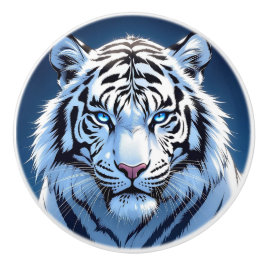 Blue eyed White Tiger Keramikknauf