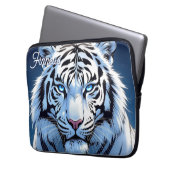 Blue eyed White Tiger Personalized Laptopschutzhülle (Vorderseite Links)