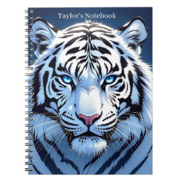 Blue eyed White Tiger Personalized Notizblock