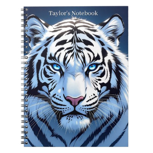 Blue eyed White Tiger Personalized Notizblock (Vorderseite)