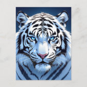 Blue eyed White Tiger | Saying hi Postkarte (Vorderseite)