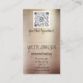 Blue Eyelash Brow Makeup Logo QR Lip Rose Rot Visitenkarte (Rückseite)