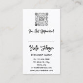 Blue Eyelash Brows Makeup Logo QR Code Gold Schwar Visitenkarte (Rückseite)