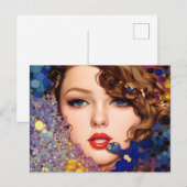 Blue Eyes Blond Abstrakt Postkarte (Vorne/Hinten)